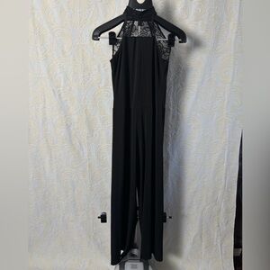 Weissman Black Lace Halter Jumpsuit